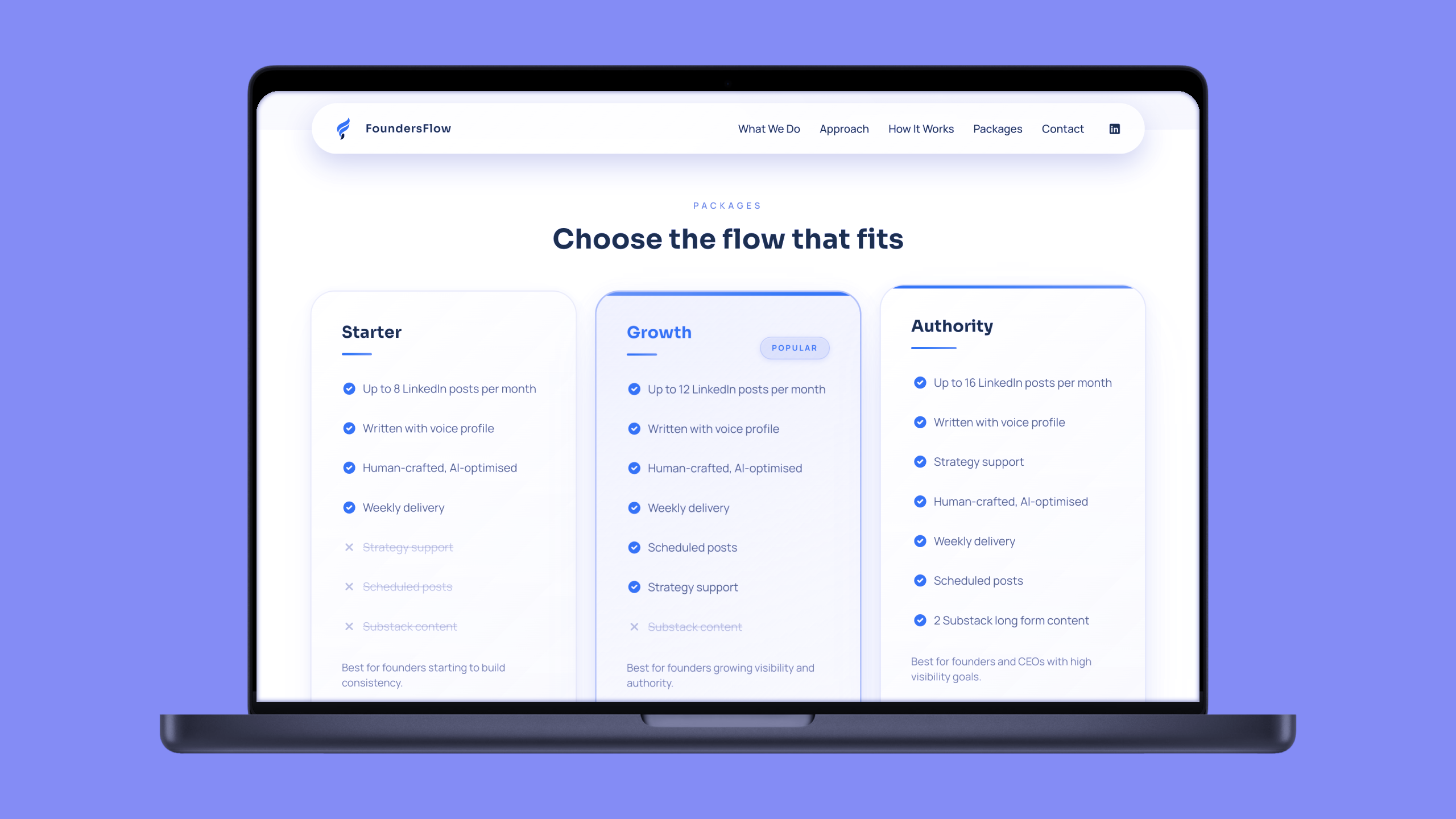 FoundersFlow website design